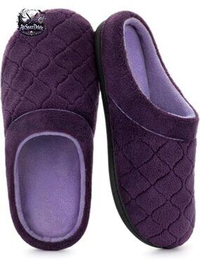 Ultra-Soft Terry Cloth Memory Foam Slip-On Slippers Non-Slip Indoor House Shoes